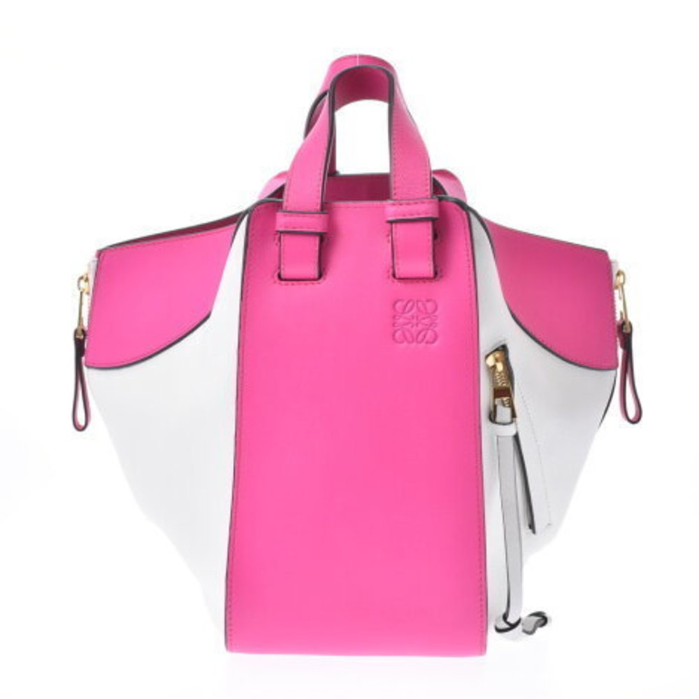 LOEWE Hammock Small Bag White Shocking Pink Calf Handbag